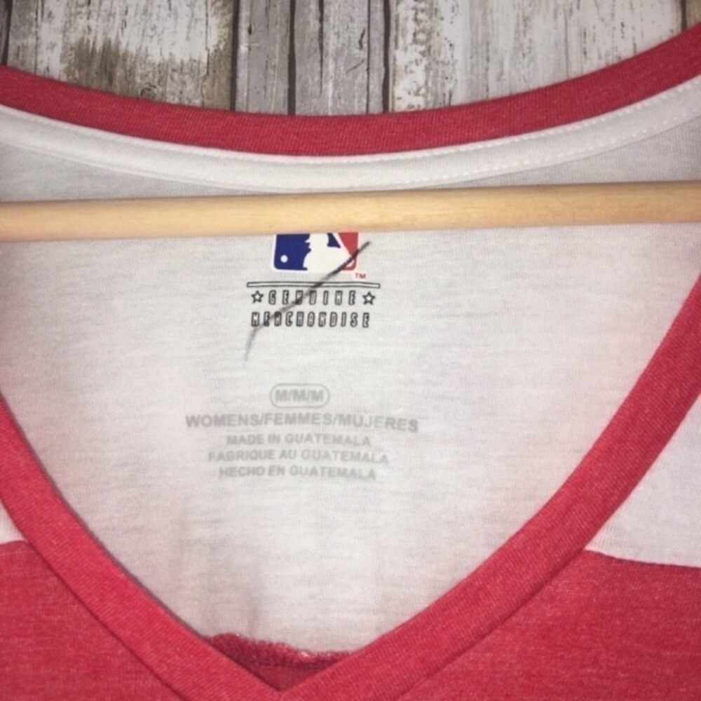 Boston Red Sox Women’s 3/4 Sleeve Tee Red White MLB Baseball Shirt M - Picture 4 of 5